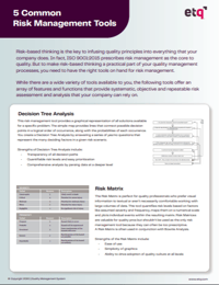 ETQ Quick Guide: 5 Common Risk Management Tools